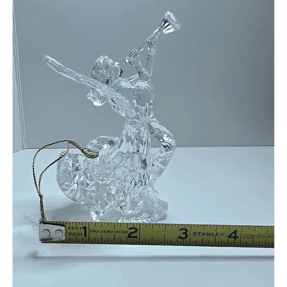 Clear Acrylic Angel Hanging Christmas Ornament, 5 in Tall, 4 in Long